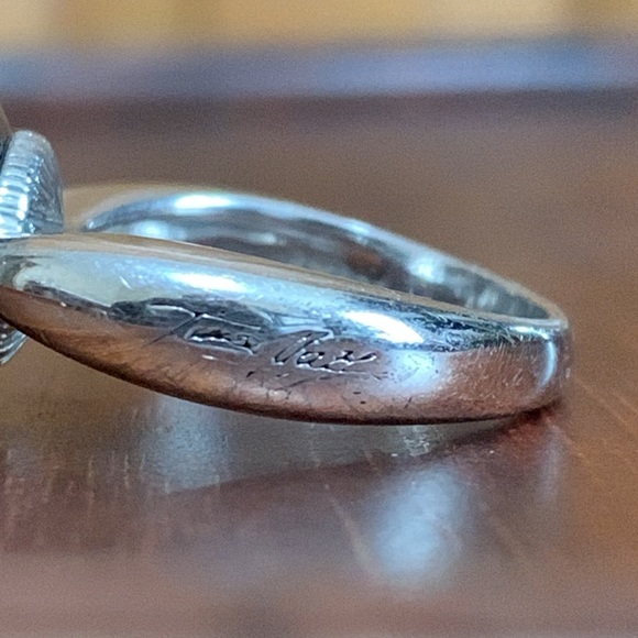 Lencia 925 silver ring with gray faceted stone size 6.5 - Picture 6 of 10